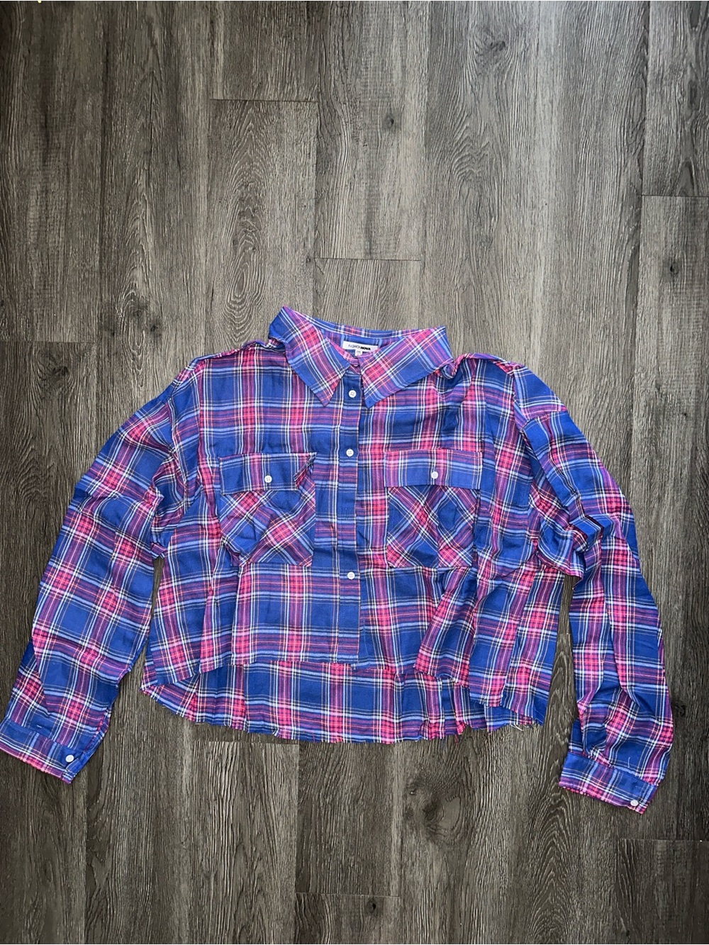 Off The Grid Cropped Flannel Top
